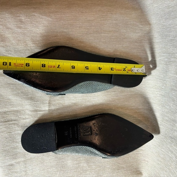 BRUNO MAGLI Sz 38 Pointy  Toe Metallic Made in Italy Slip On Designer Mules - Picture 9 of 10